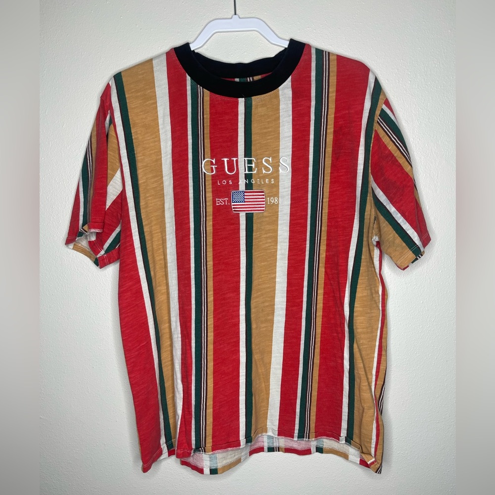 Guess striped tee retro